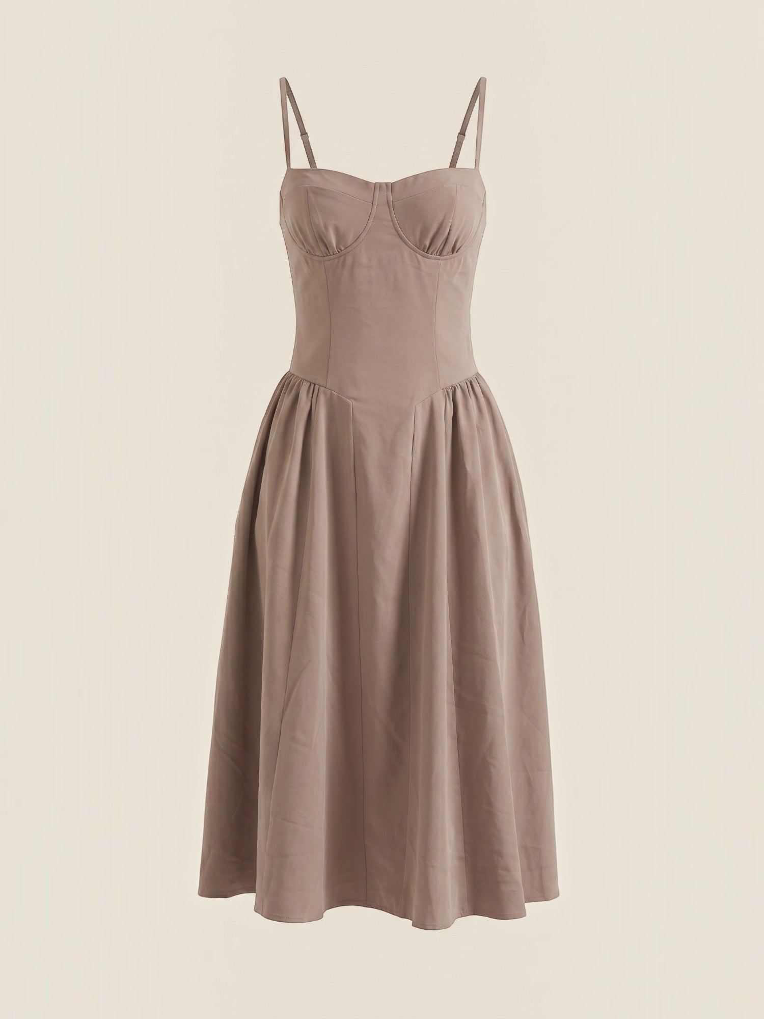 Bustier Midi Dress – Spaghetti Strap A-Line Corset Bodice