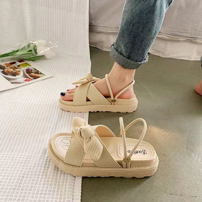 Bow Platform Sandals – Flatform Slingback Open Toe Summer