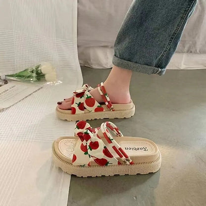 Bow Platform Sandals – Flatform Slingback Open Toe Summer