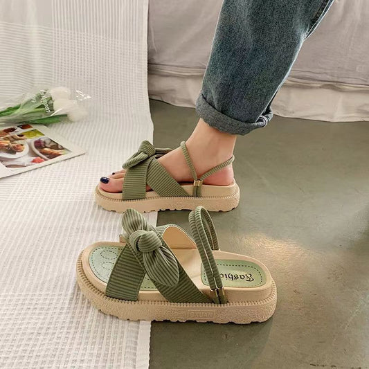 Bow Platform Sandals – Flatform Slingback Open Toe Summer