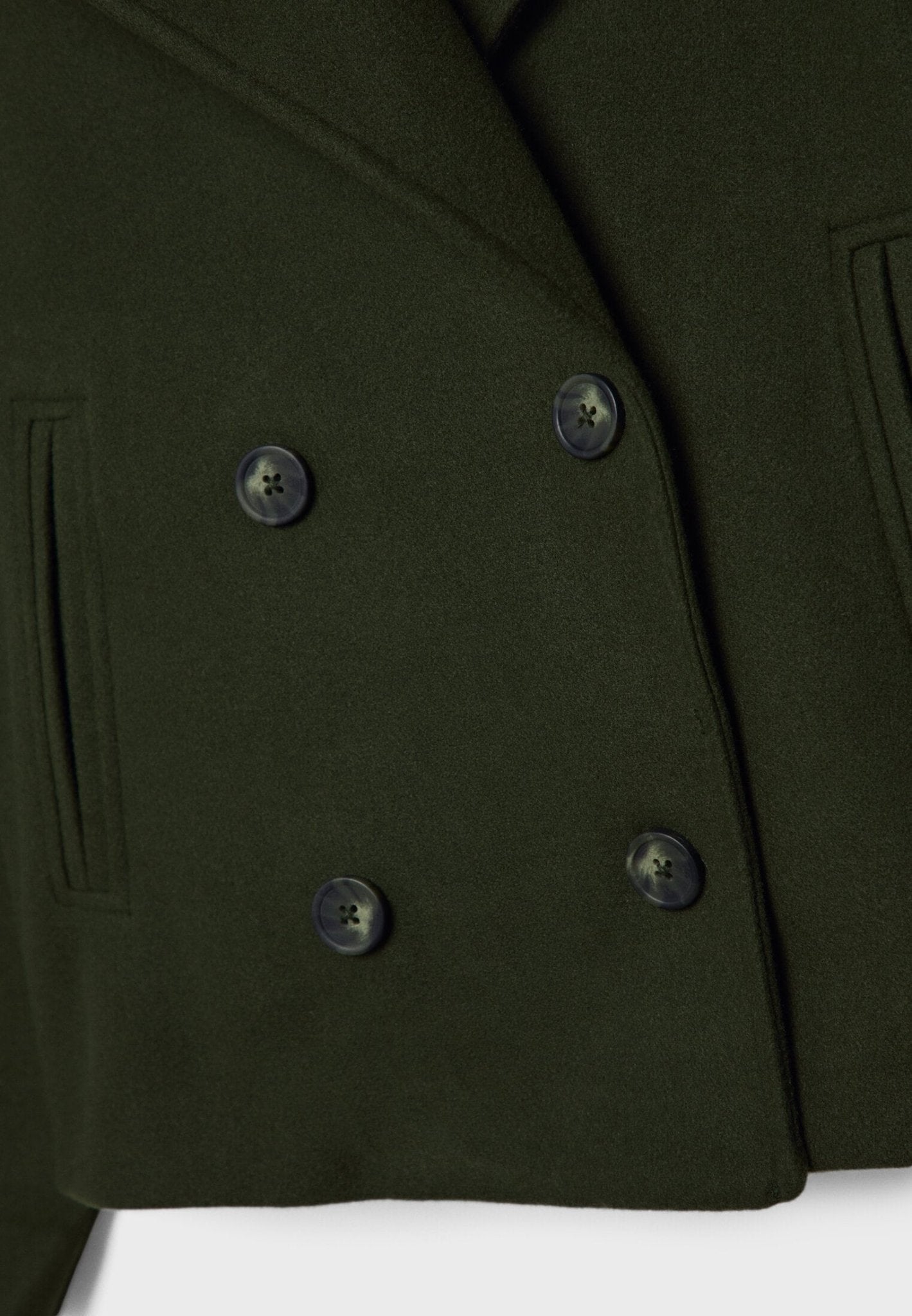Cropped Double-Breasted Jacket – Oversized Lapel Collar Coat
