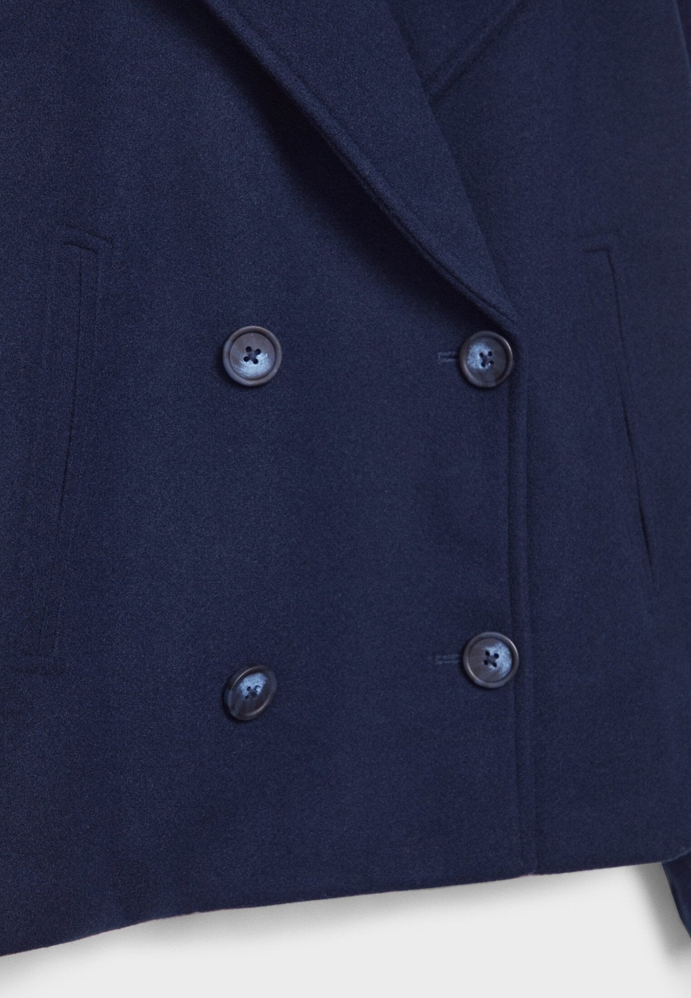 Cropped Double-Breasted Jacket – Oversized Lapel Collar Coat